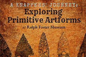 Text reads "Exploring Primitive Artforms" on a brown arrowhead background 